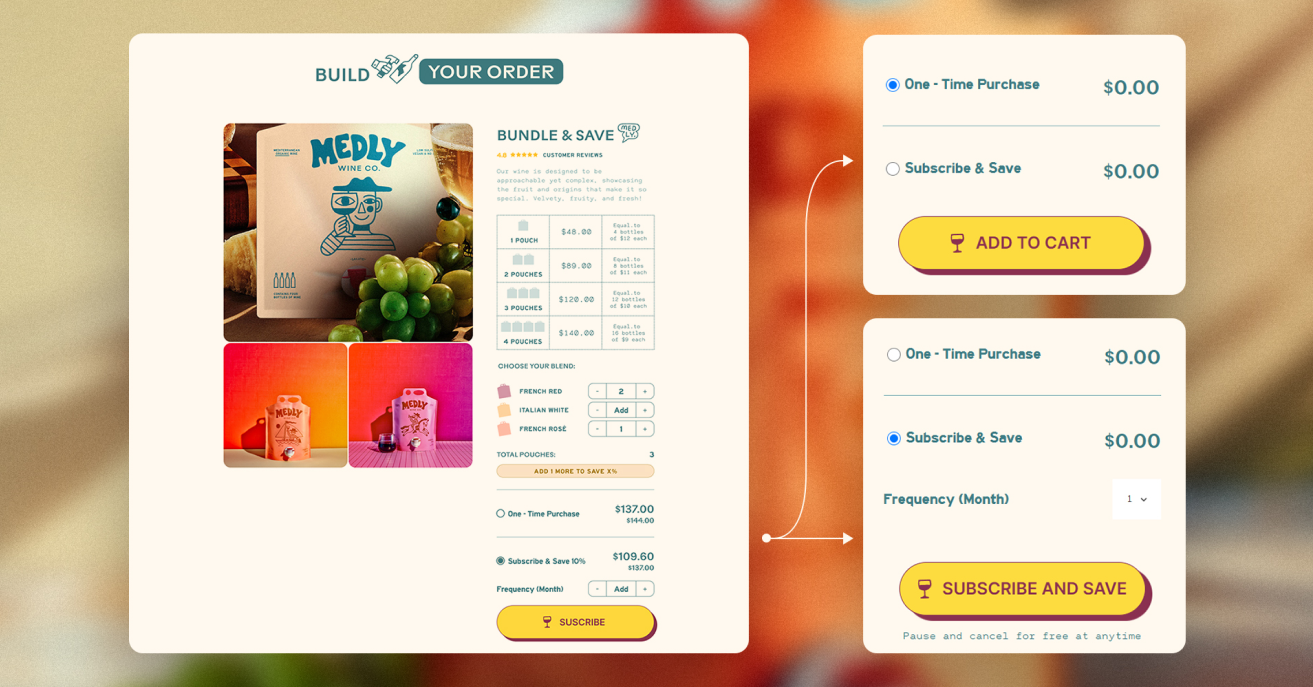 A banner that shows subscription purchase module
